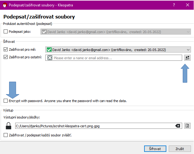 Ponuka GPG v Kleopatre - Kybernetická bezpečnosť