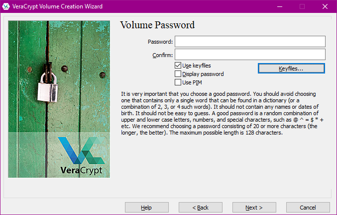 Použitie Keyfiles pri vytváraní kontaineru - Kybernetická bezpečnosť