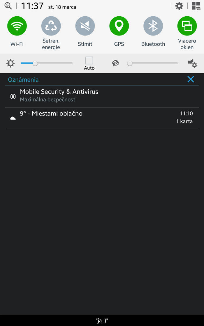 lišta - Recenzia mobilných telefónov