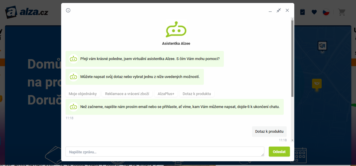Chatbot Alza - Základy umelej inteligencie