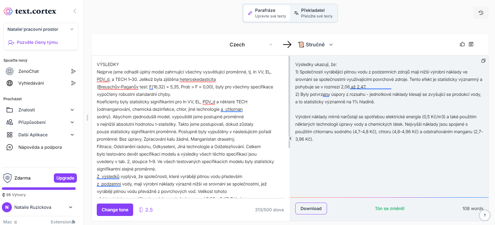 Zostručnenie textu  - Použitie AI v aplikáciách - Použitie AI v aplikáciách