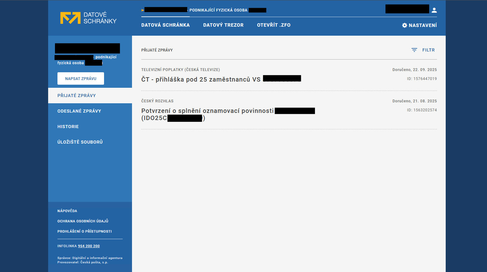 Náhľad dátovky - Portál občana a dátová schránka - Portál občana a dátová schránka