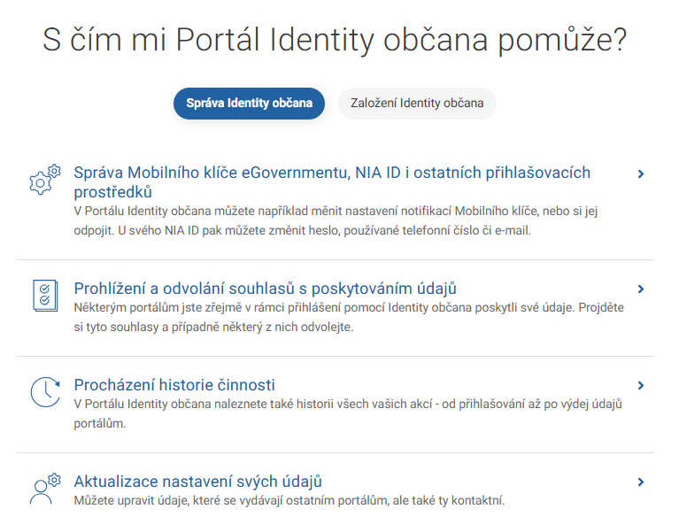 Správa Identity občana - Portál občana a dátová schránka - Portál občana a dátová schránka