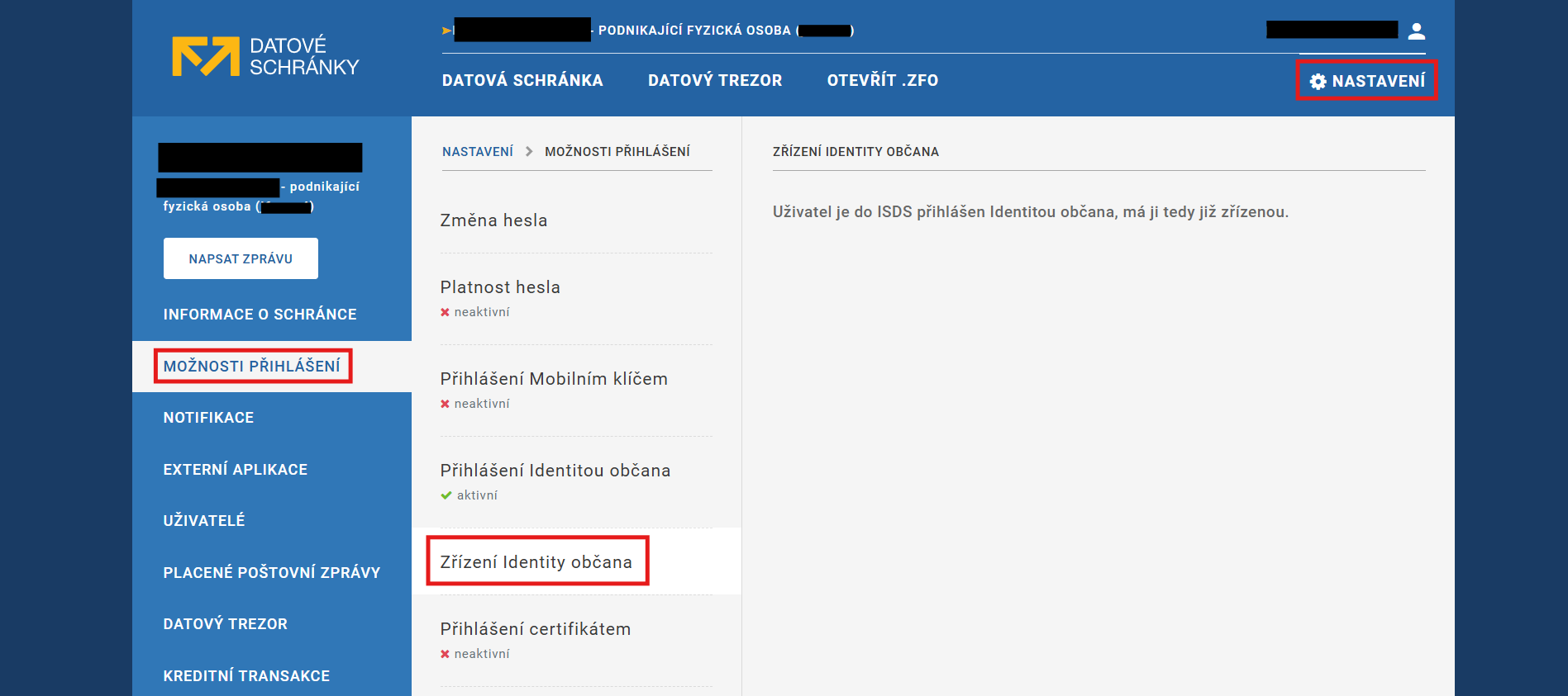 Zriadenie identity občana - Elektronická identita občana - Elektronická identita občana