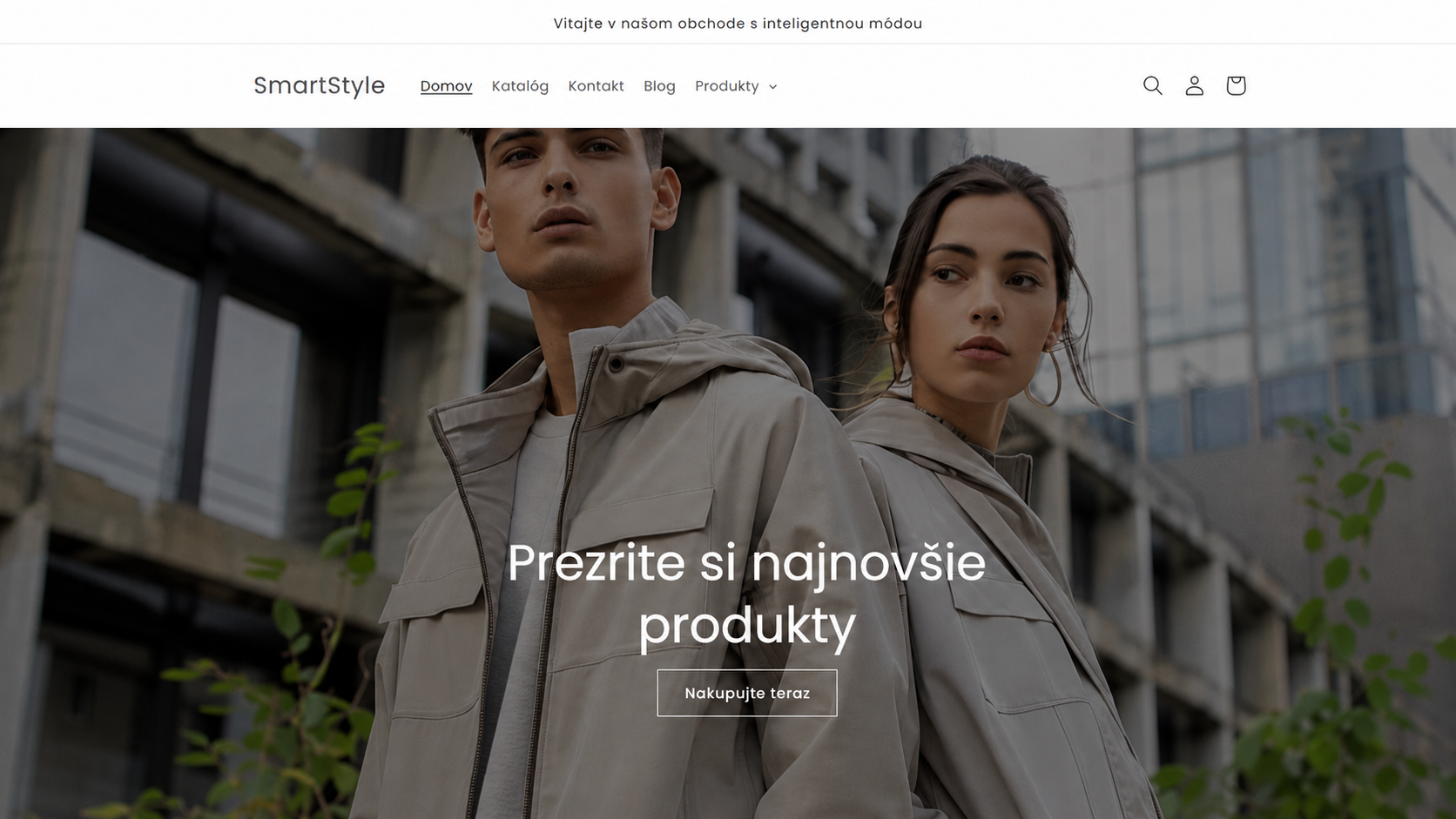 Homepage e-shopu - Umelá inteligencia
