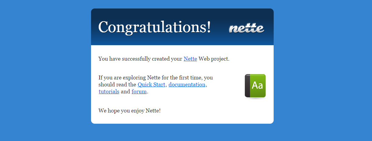 Nette Web project - Základy Nette frameworku