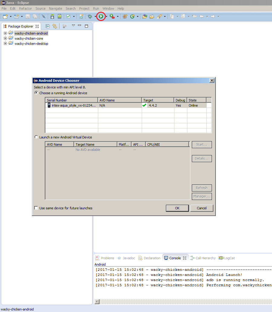 Drivery adb OK - Programujeme Android hru
