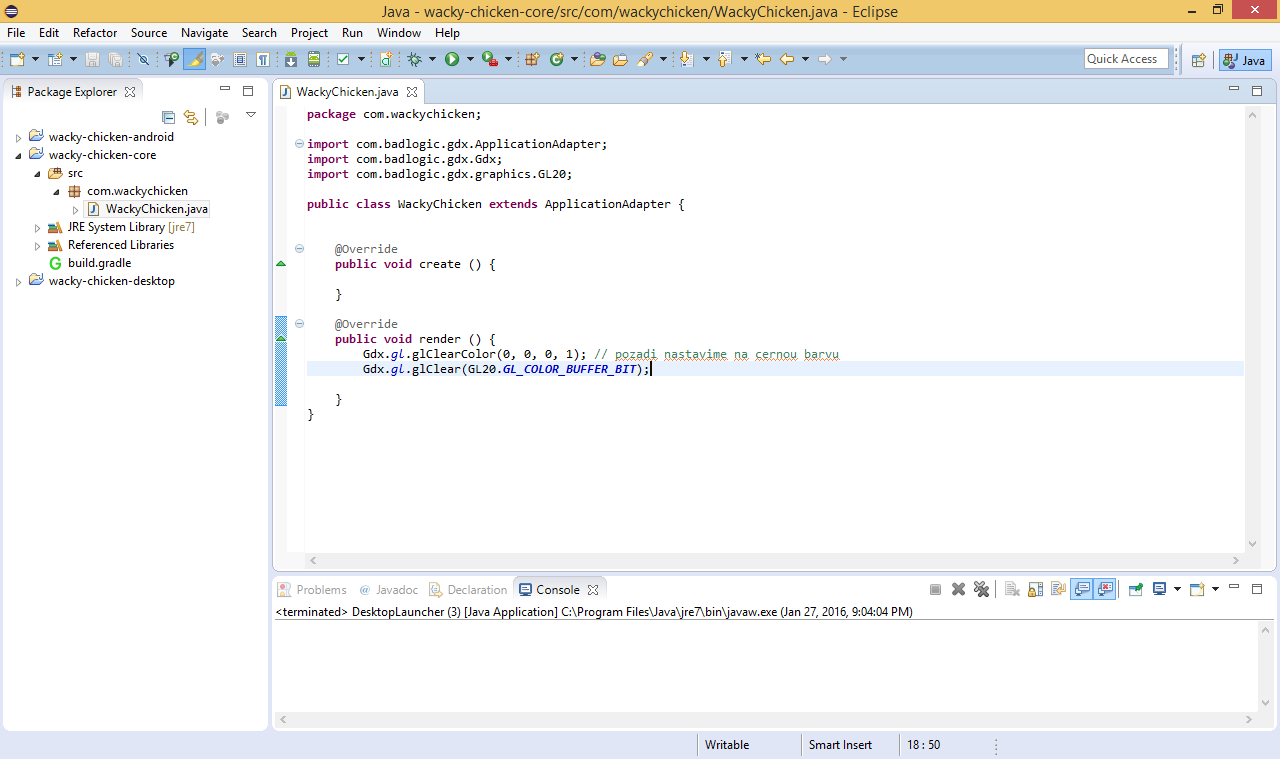 Odstránime pre nás zatiaľ nepoznáme premenné - Programujeme Android hru
