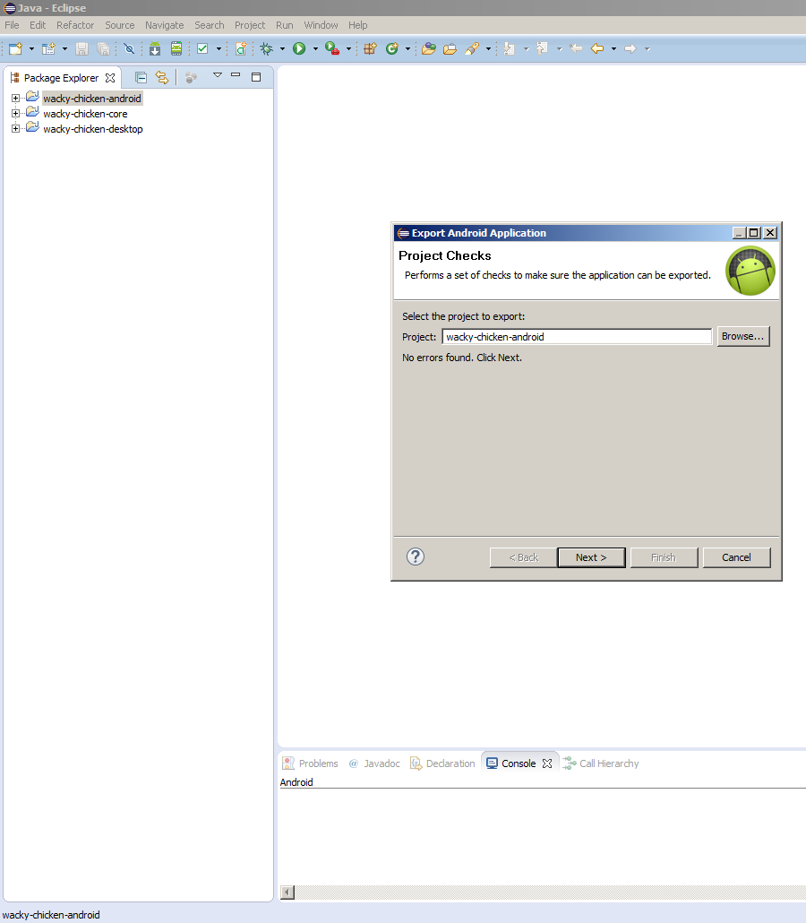 Potvrdíme projektovú zložku - Programujeme Android hru