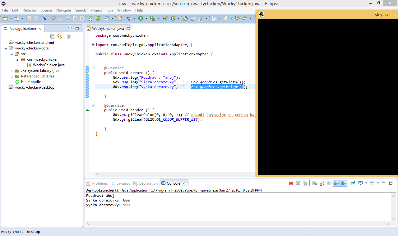 Pridáme metódy getWidth a getHeight - Programujeme Android hru