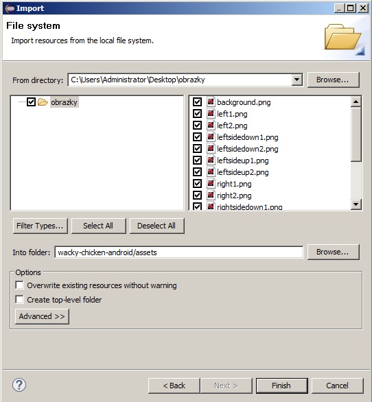 Eclipse – Android File System - Programujeme Android hru