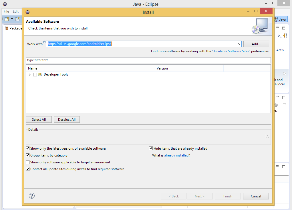 Pridanie plug-inu ADT do Eclipse - Programujeme Android hru