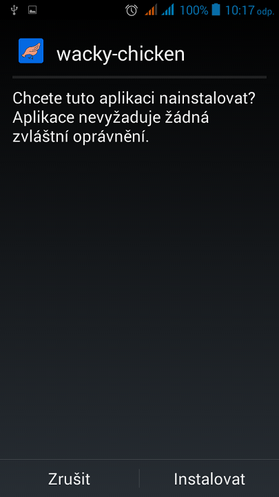 inštaláciu potvrdíme - Programujeme Android hru