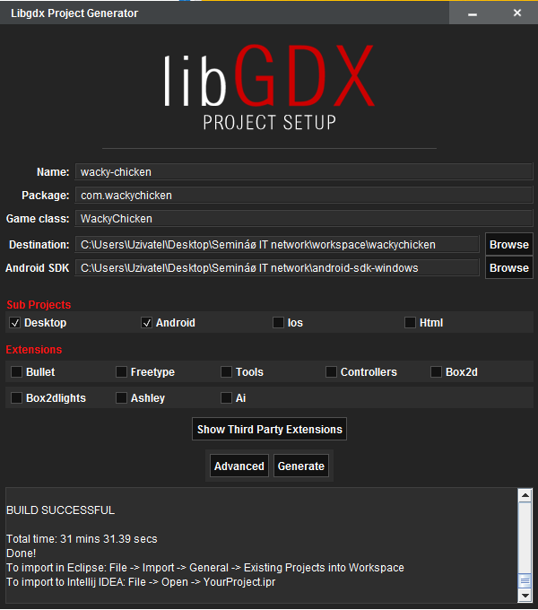 Projekt úspešne zostavený! - Programujeme Android hru