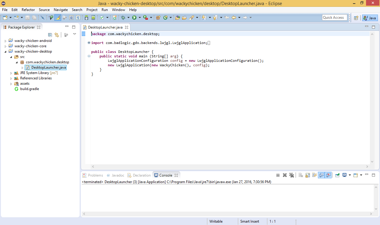 Otvoríme časť projektu desktop - Programujeme Android hru