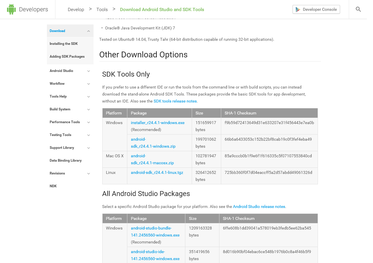 Stiahnutie samotného SDK - Programujeme Android hru