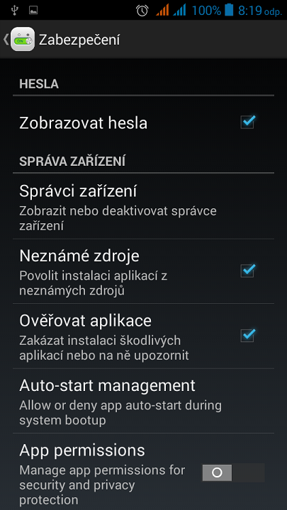 nastavenie zabezpečenia - Programujeme Android hru