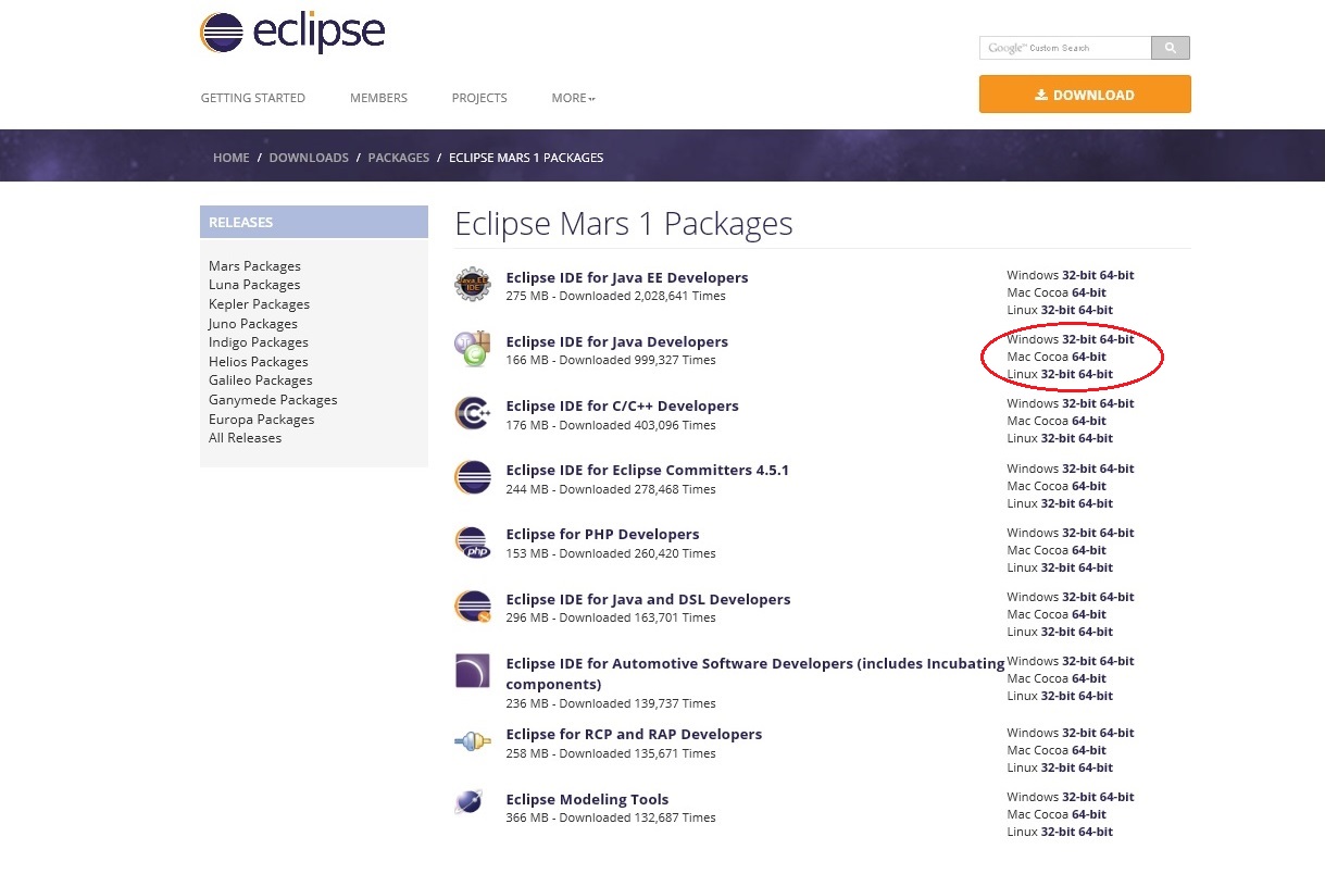 Vyberieme balíček pre jazyk JAVA - Programujeme Android hru