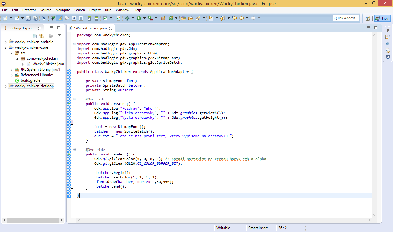 Celý dnešný kód triedy WackyChicken.java - Programujeme Android hru