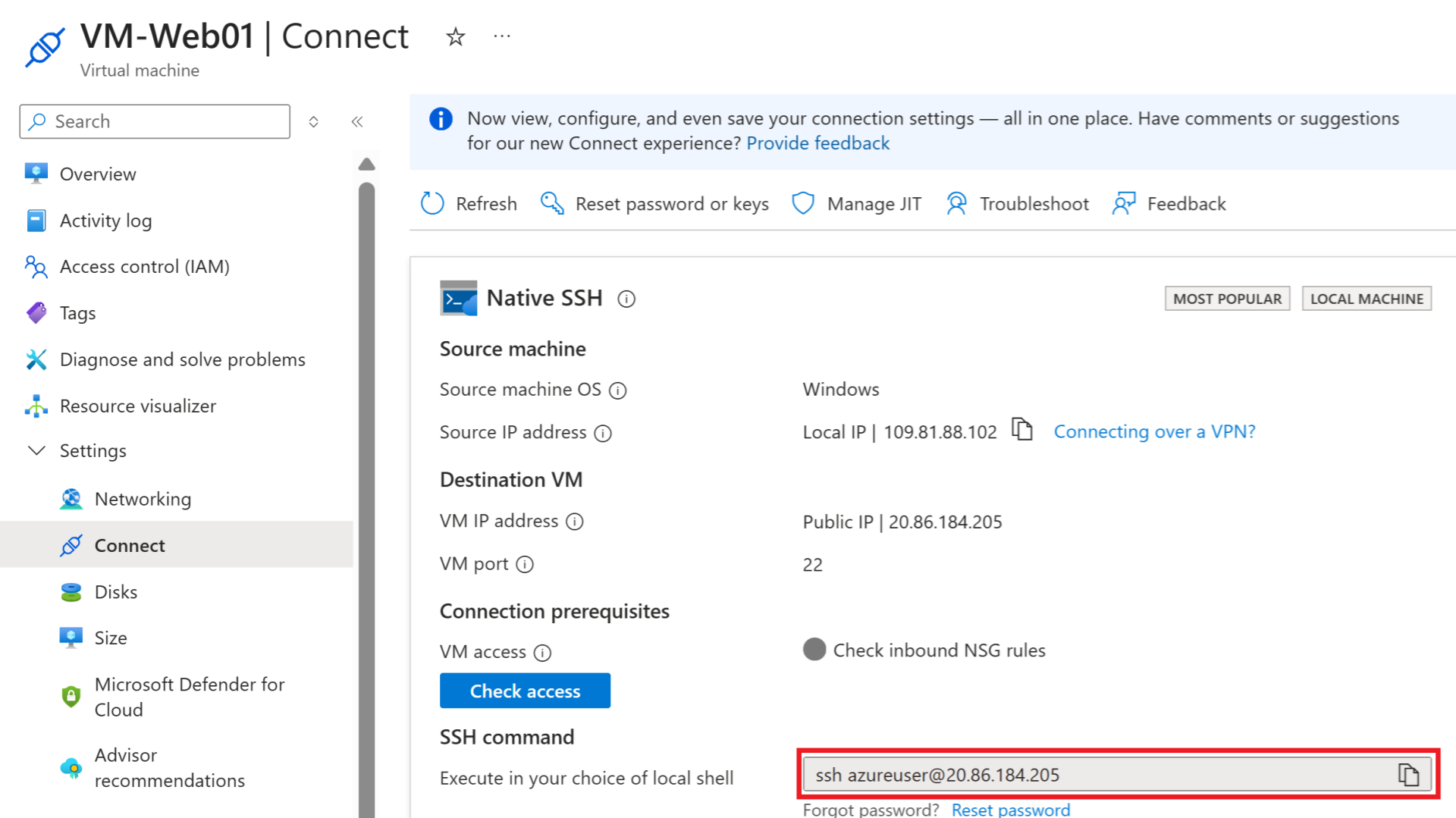 Nastavenie SSH v Azure - Sieťové technológie