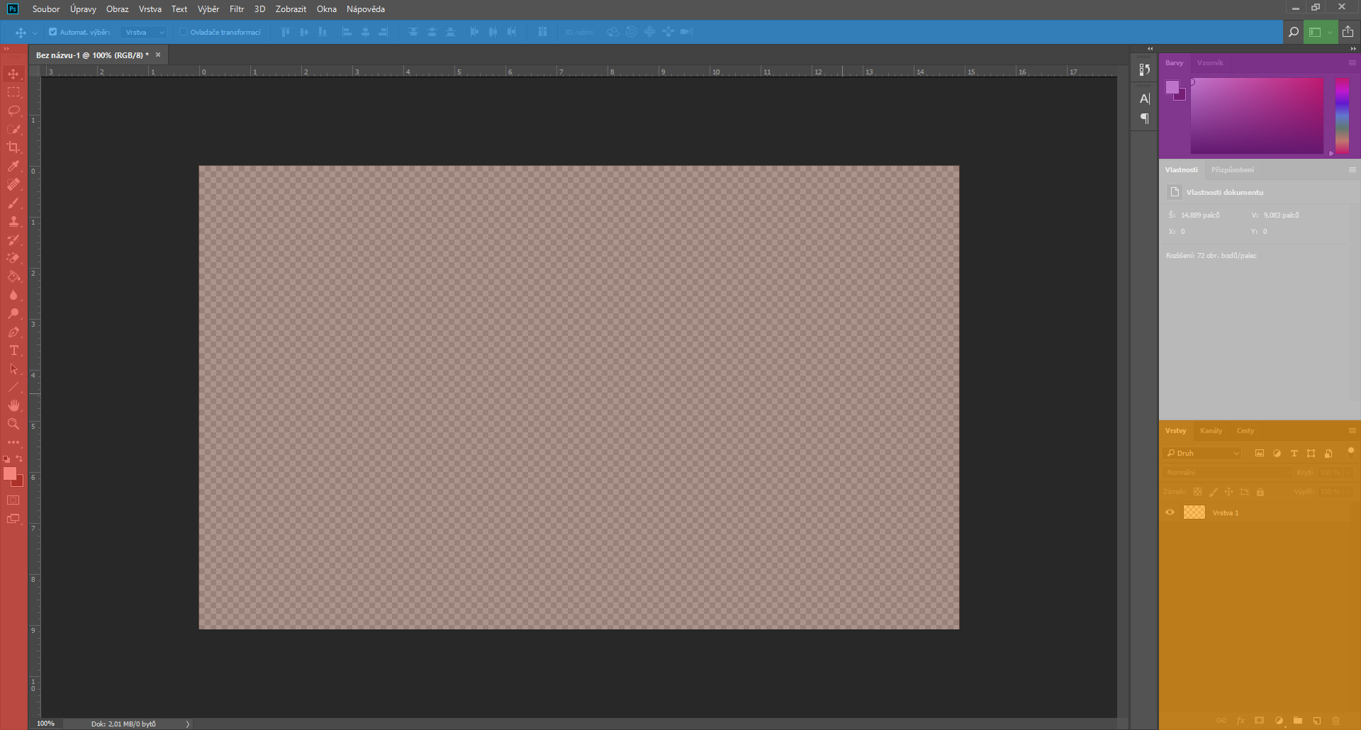Pracovná plocha Adobe Photoshop - Základy Adobe Photoshop