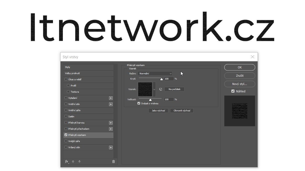 Štýl vrstvy v Adobe Photoshop - Základy Adobe Photoshop