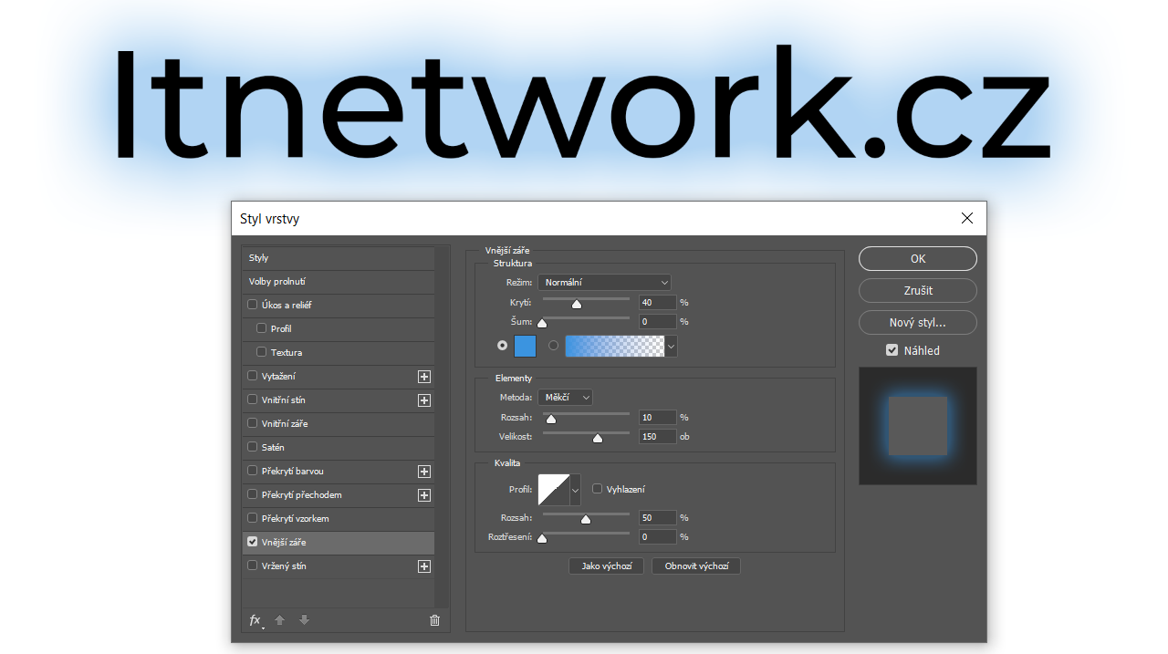 Štýl vrstvy v Adobe Photoshop - Základy Adobe Photoshop