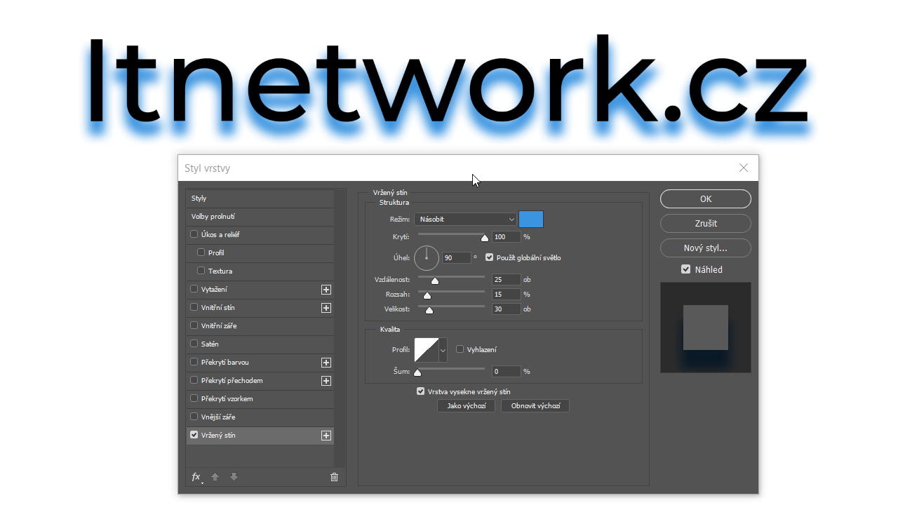 Štýl vrstvy v Adobe Photoshop - Základy Adobe Photoshop