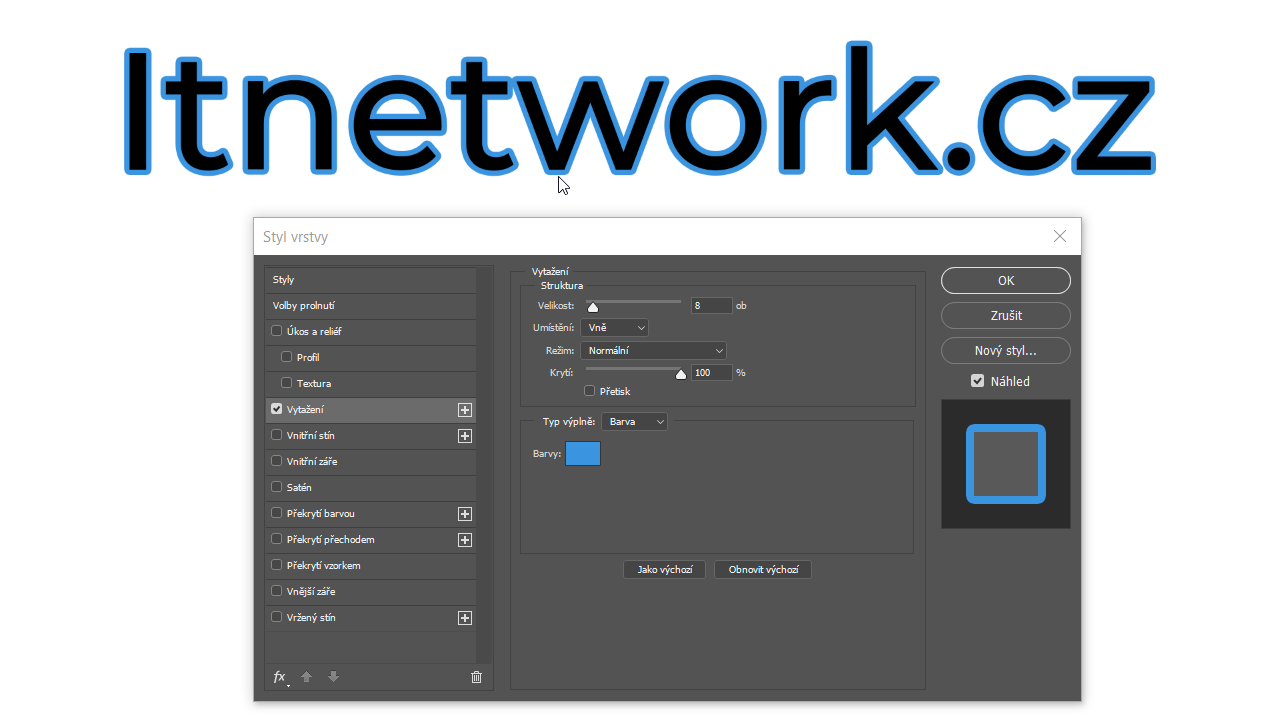 Štýl vrstvy v Adobe Photoshop - Základy Adobe Photoshop