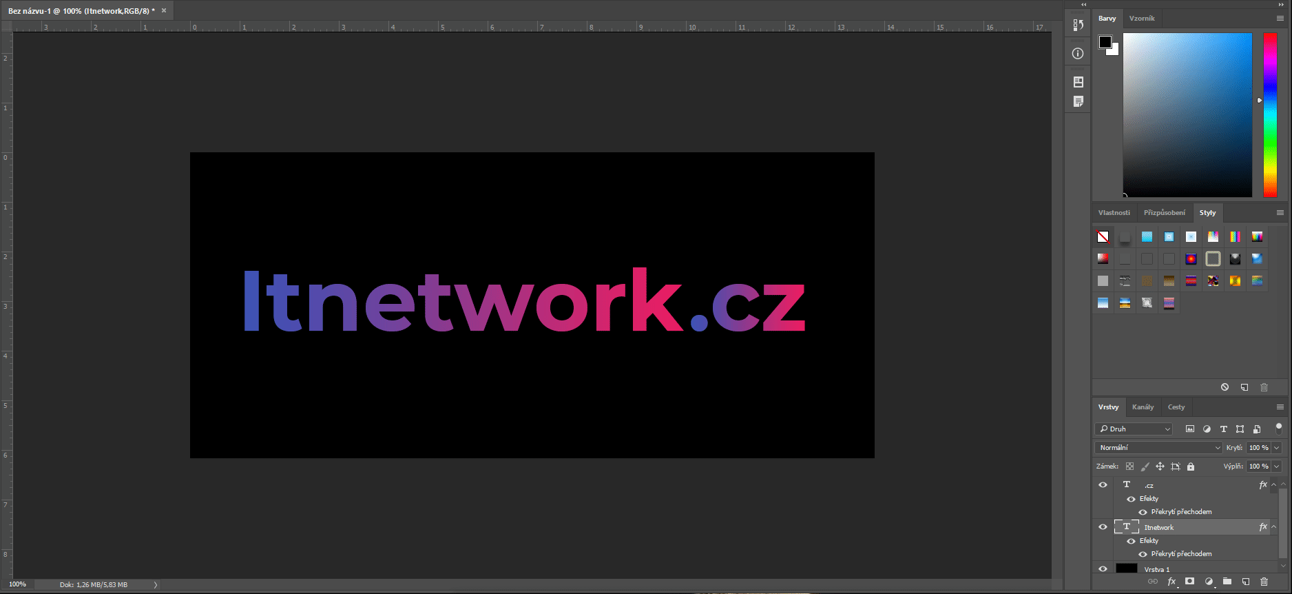 Skrytie / zobrazenie efektu vrstvy v Adobe Photoshop - Základy Adobe Photoshop