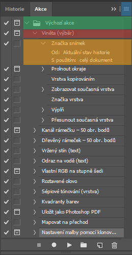 Panel Akcia v Adobe Photoshop - Základy Adobe Photoshop