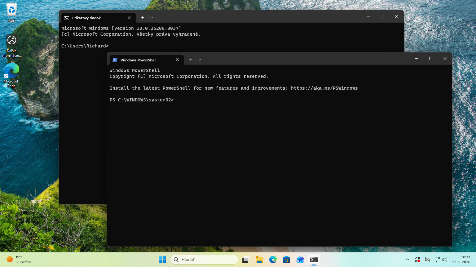 Okná CMD a PowerShellu vo Windows - Windows
