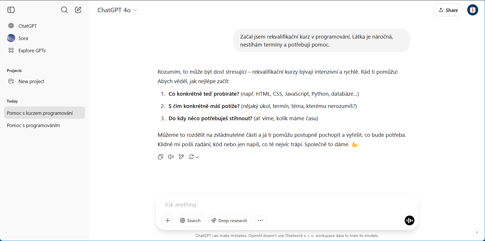 Odpoveď ChatGPT na zadaný prompt - Základné konštrukcie jazyka PHP - Základné konštrukcie jazyka PHP