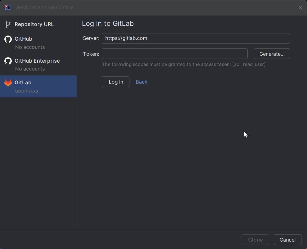 Klonovanie Git repozitára – token - Git