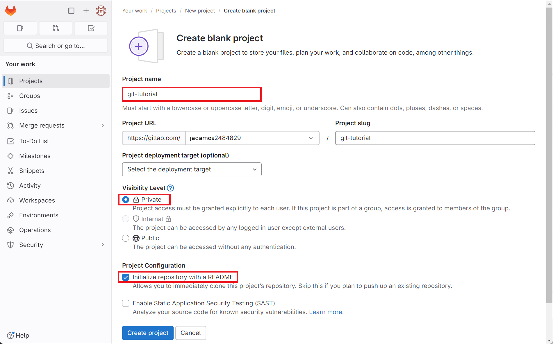 Nastavenie nového projektu - Git