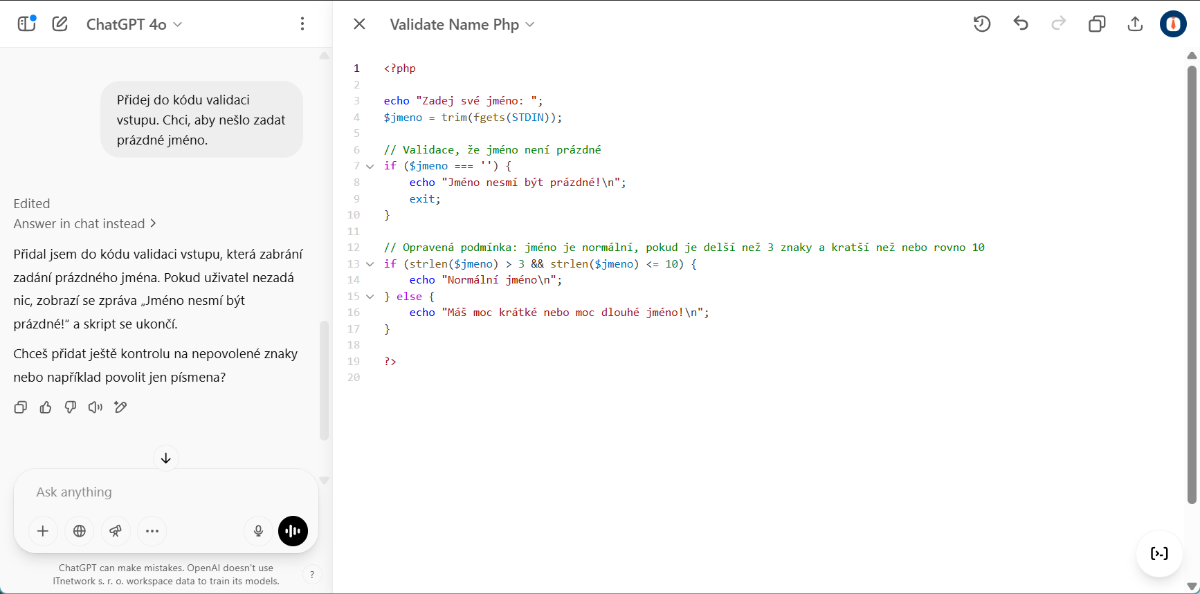 Editácia kódu v Canvase – doplnenie funkcionality - Základné konštrukcie jazyka PHP - Základné konštrukcie jazyka PHP