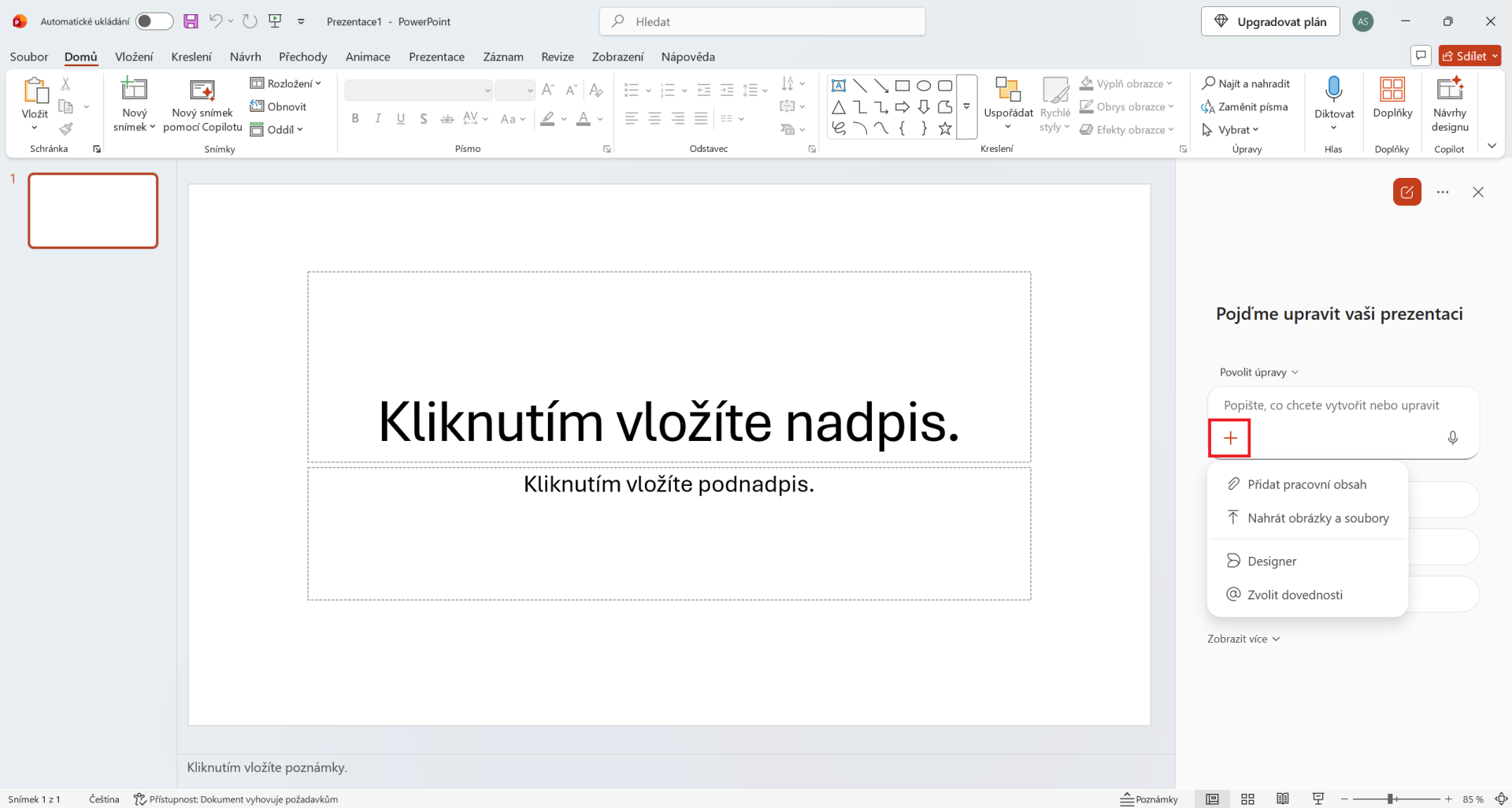 Pridanie podkladov ako kontextu pre Copilota v PowerPointe - Základy Microsoft PowerPoint - Základy Microsoft PowerPoint