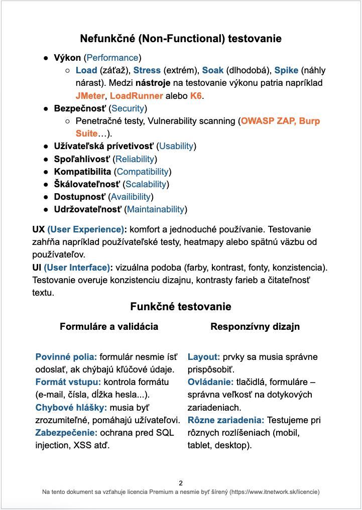 Ťahák Manuálne testovanie - Praktické testovanie projektov - Manuálne testovanie