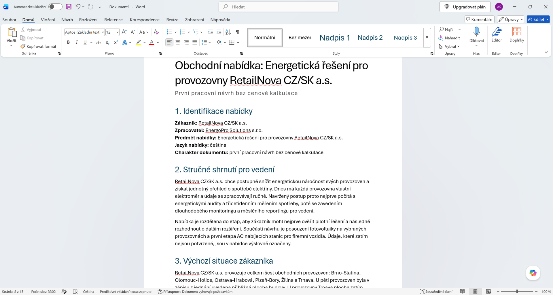 Dokončený dokument pripravený na internú kontrolu - Základy Microsoft Word - Základy Microsoft Word