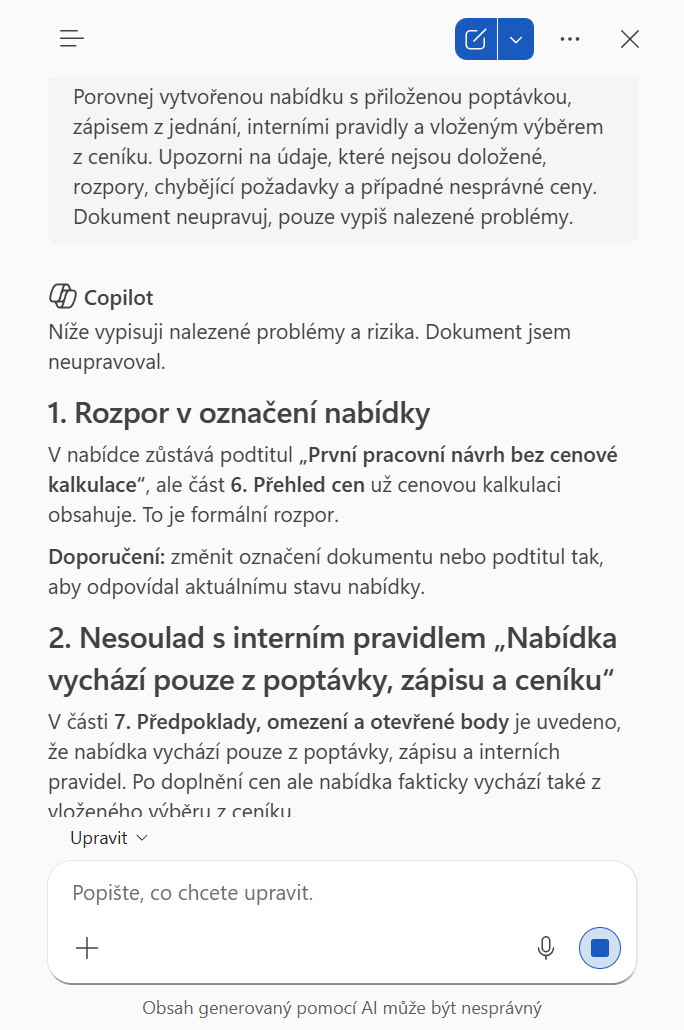 Kontrola obchodnej ponuky proti zdrojovým dokumentom - Základy Microsoft Word - Základy Microsoft Word