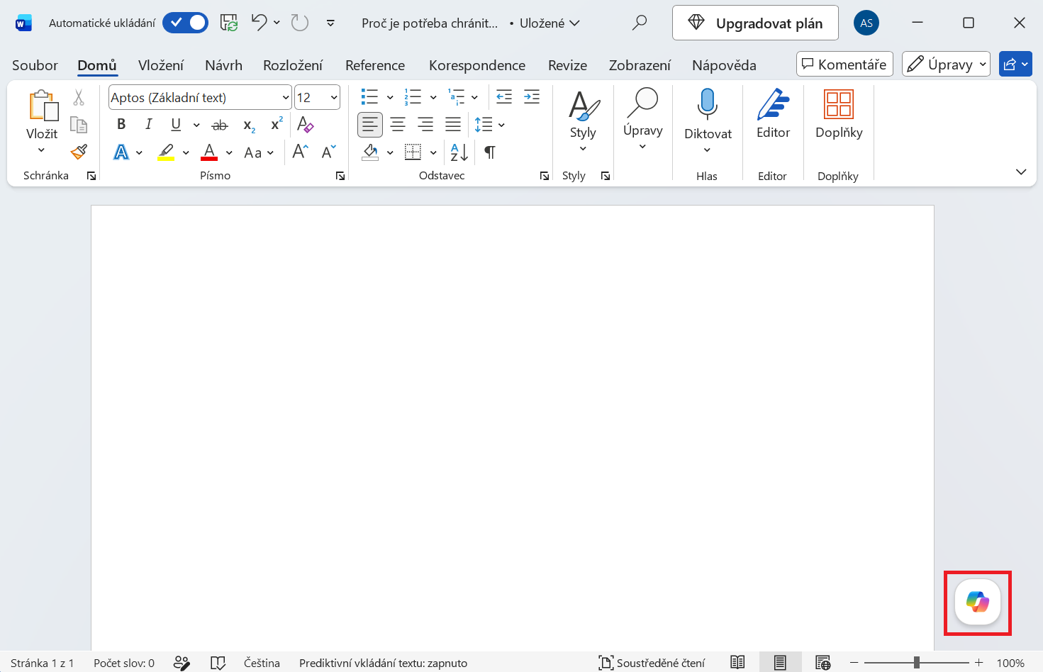Spustenie Copilotu v Microsoft Worde  - Základy Microsoft Word - Základy Microsoft Word