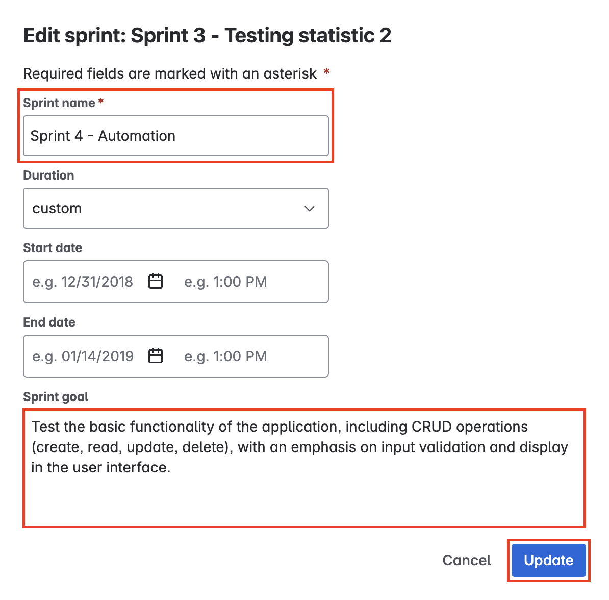 Úprava šprintu v Jire - Praktické testovanie projektov - Automatizované testovanie