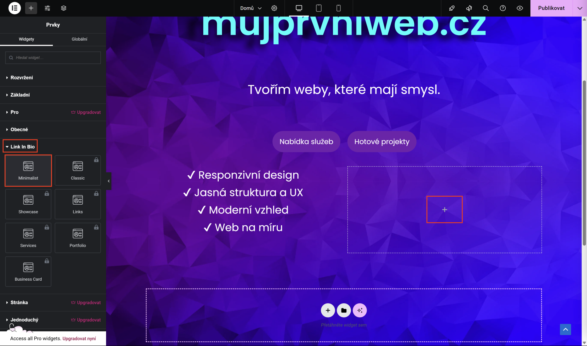 Vloženie medailónu. - WordPress - Základy - WordPress - Základy