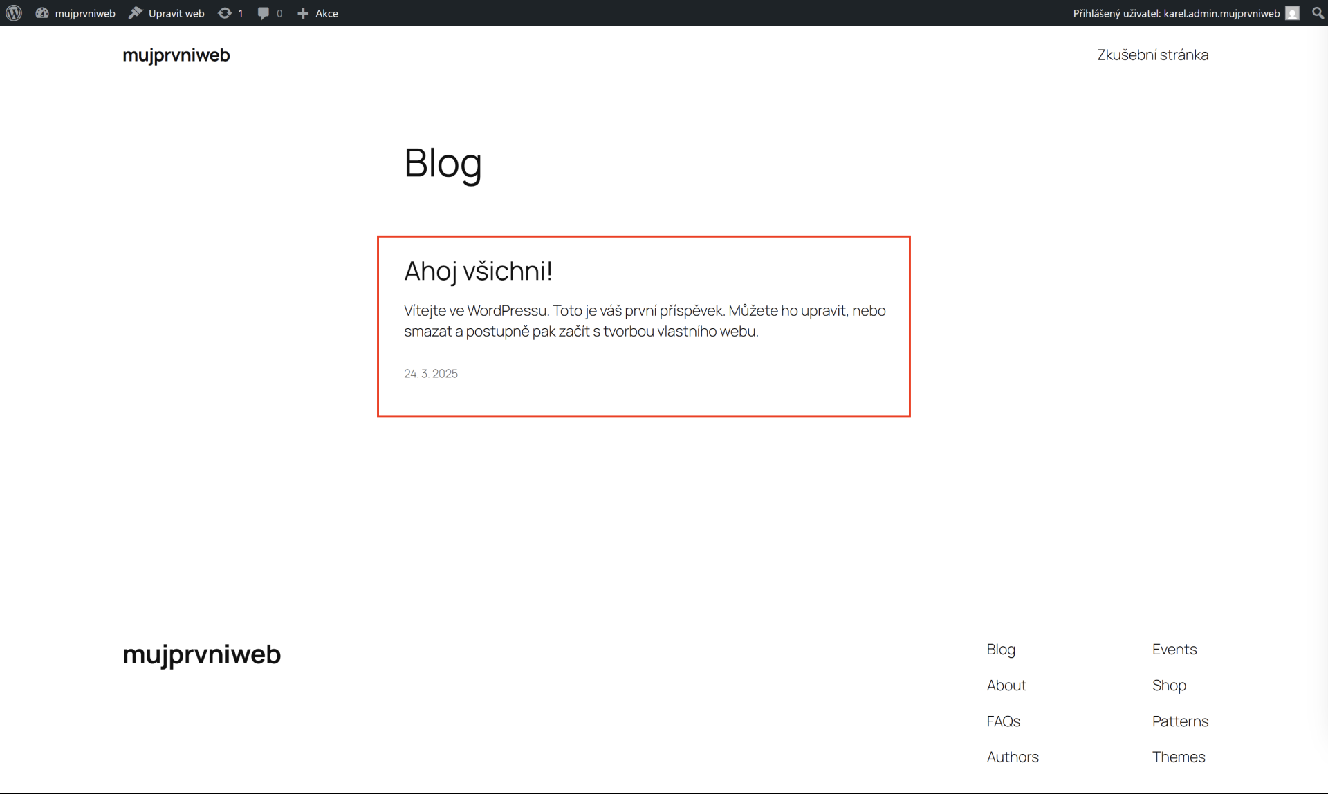 Skúšobný WordPress článok - WordPress - Základy - WordPress - Základy