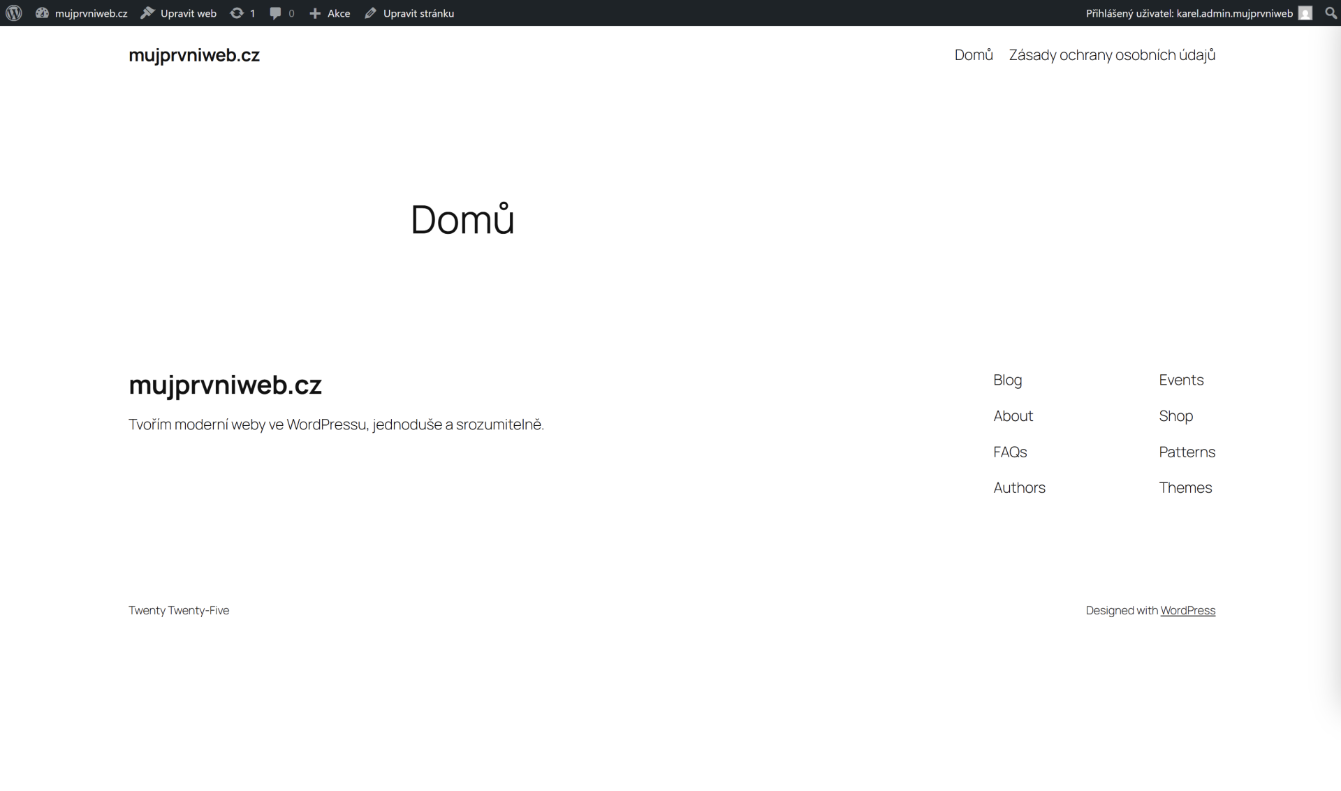 Domovská stránka - WordPress - Základy - WordPress - Základy