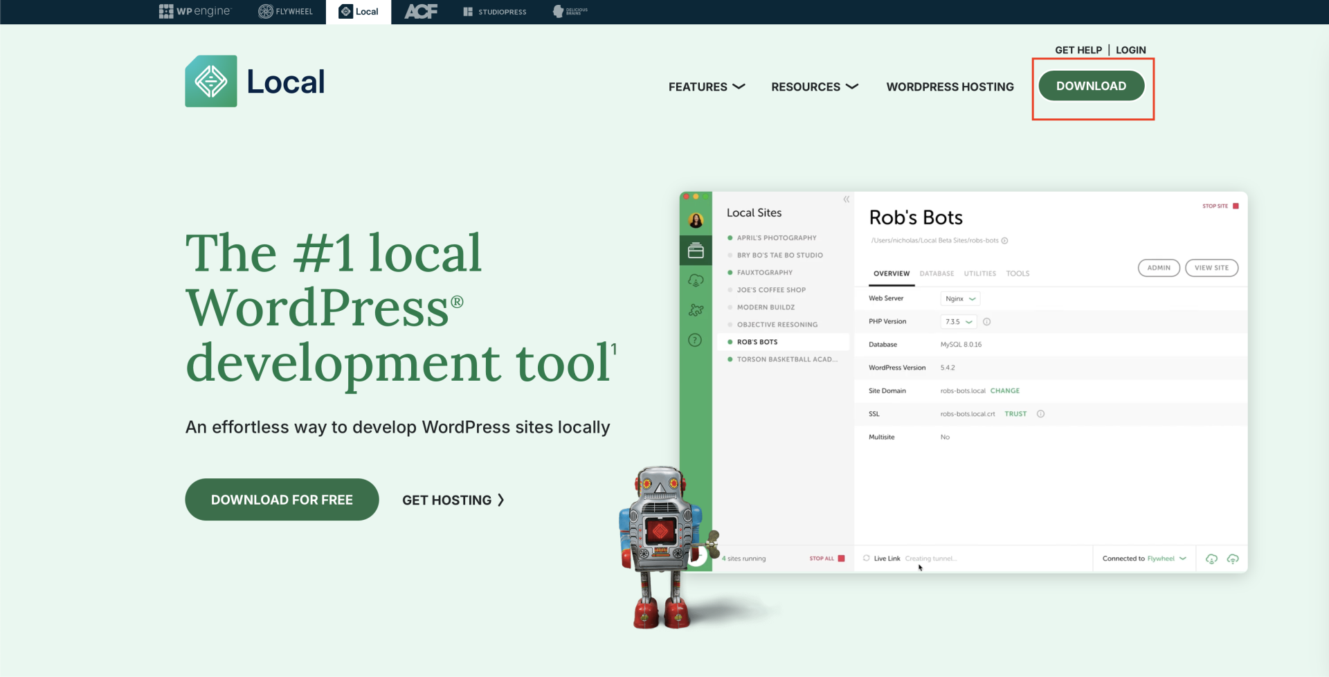 Stiahnutie aplikácie LocalWP - WordPress - Základy - WordPress - Základy