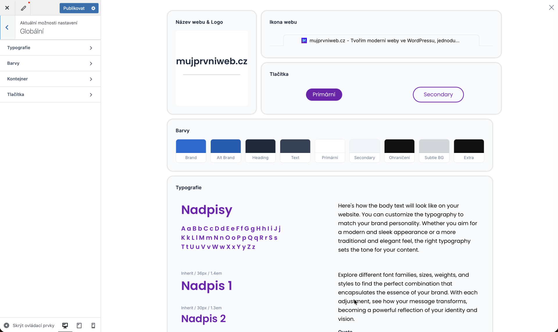 Globálne nastavenia - WordPress - Základy - WordPress - Základy