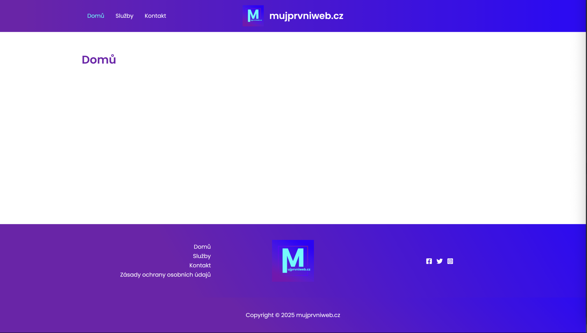 Upravená hlavička a pätička stránky. - WordPress - Základy - WordPress - Základy