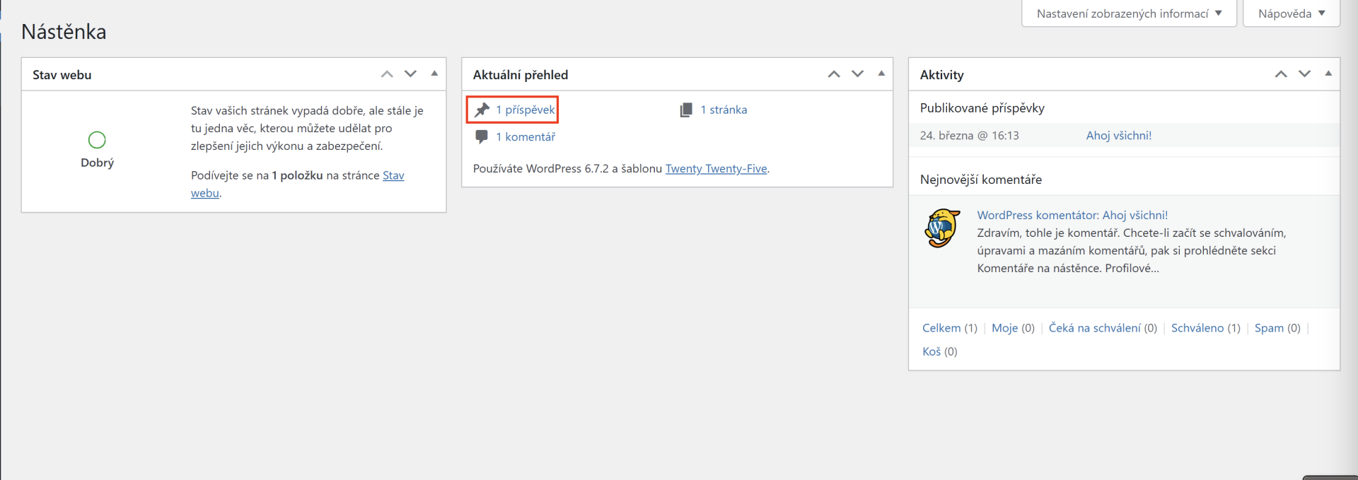 Mazanie skúšobného obsahu - WordPress - Základy - WordPress - Základy