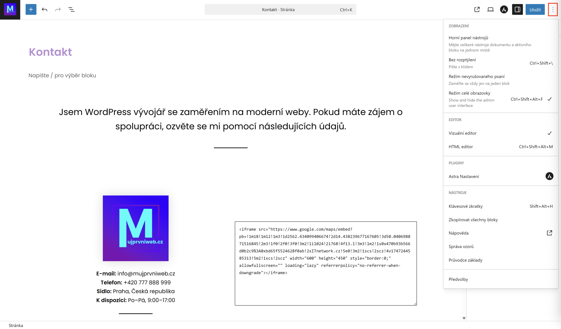 Nastavenie editora. - WordPress - Základy - WordPress - Základy